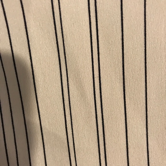 Cream blouse with black stripes. - Picture 2 of 5